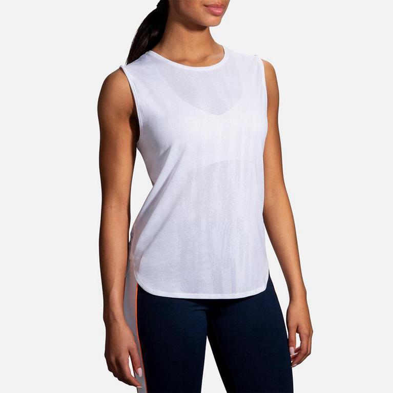 Brooks Spirit Running Tank Top - Women's - White (40963-IEUS)